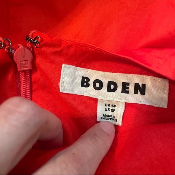 BODEN Sleeveless Panelled Midi Dress In Blood Orange - Picture 9 of 12